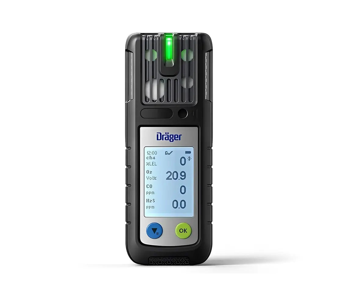 Portable gas monitor showing readings