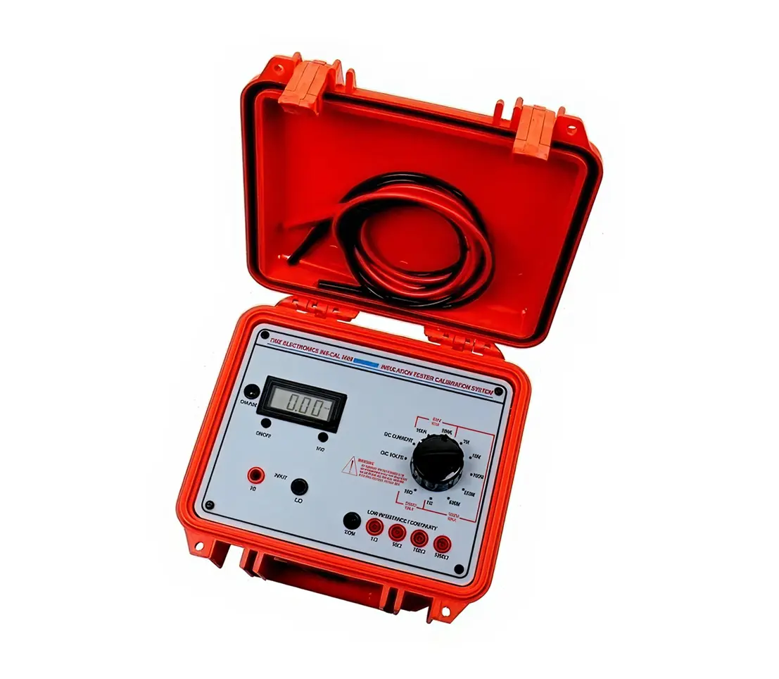 Digital multimeter with red cables
